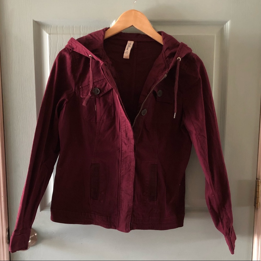 Burgundy canvas jacket